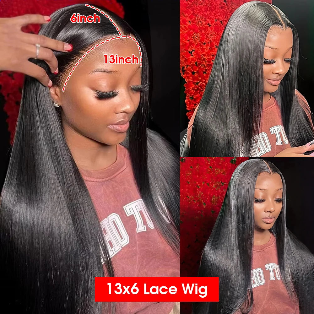 Pre Cut No Glue Bone Straight Glueless Wigs Human Hair 26 Inch