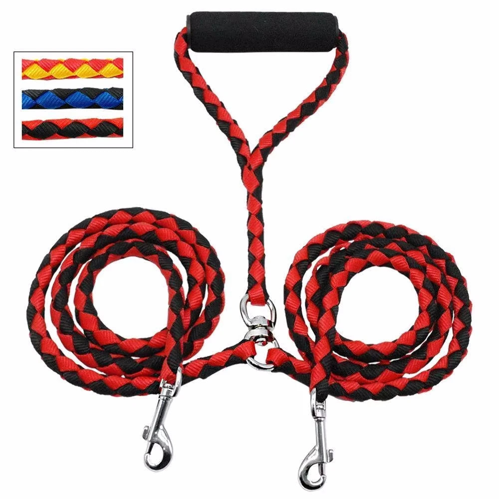 Pet Double Leash 360 Degree Rotation Knotless Pet Walking Leash