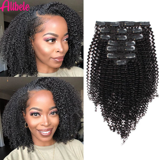 Afro Kinky Culy Clips In Human Hair Extensions Brazilian Remy Hair Clips i