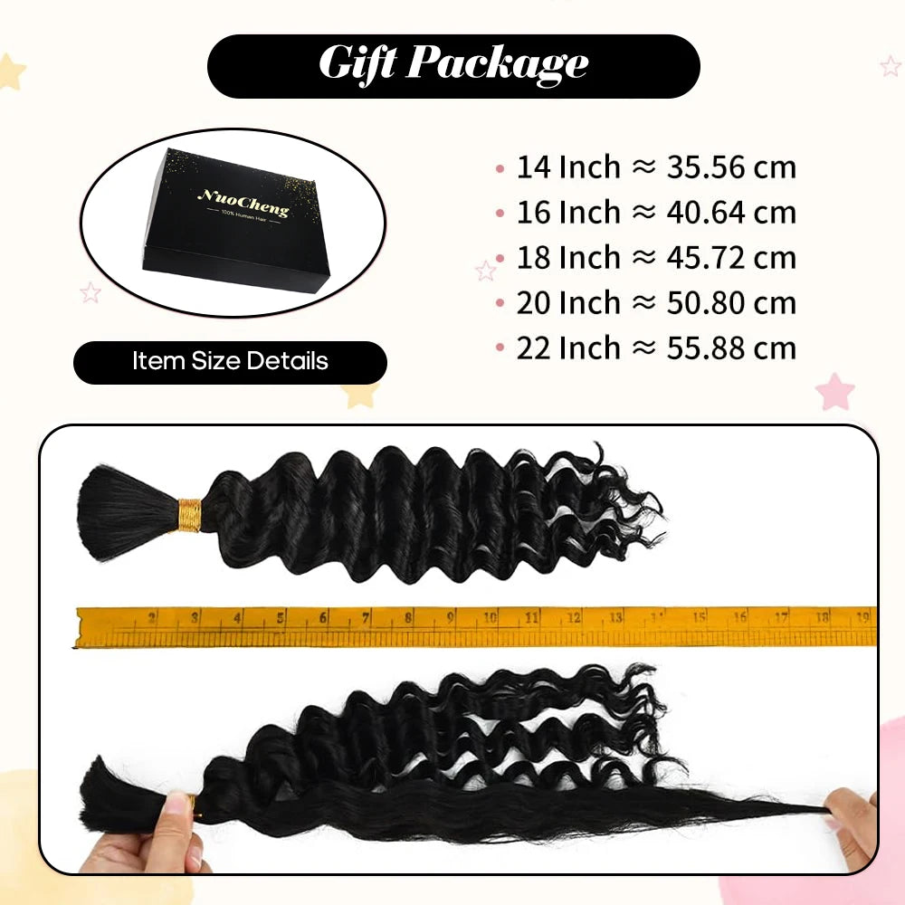 2 Bundles Human Braiding Hair for Boho Braids,