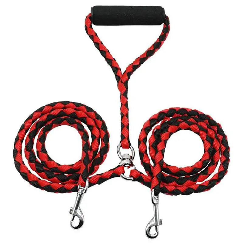 Pet Double Leash 360 Degree Rotation Knotless Pet Walking Leash