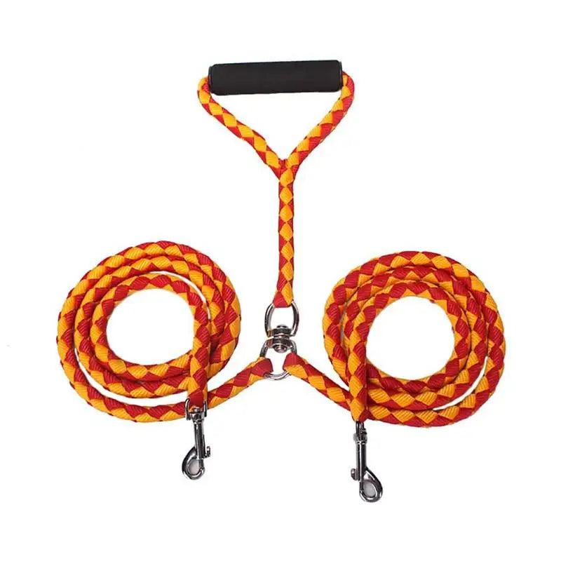 Pet Double Leash 360 Degree Rotation Knotless Pet Walking Leash
