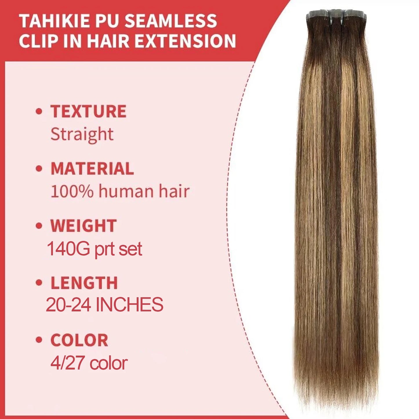 Honey Blonde Straight Clip in Hair Extensions Real Human Hair