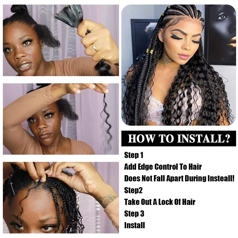 2 Bundles Human Braiding Hair for Boho Braids,