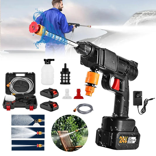Cordless High Pressure Car Washer Spray Water Gun 2x15000mAh Lithium Battery Household Electric Car Wash Machine