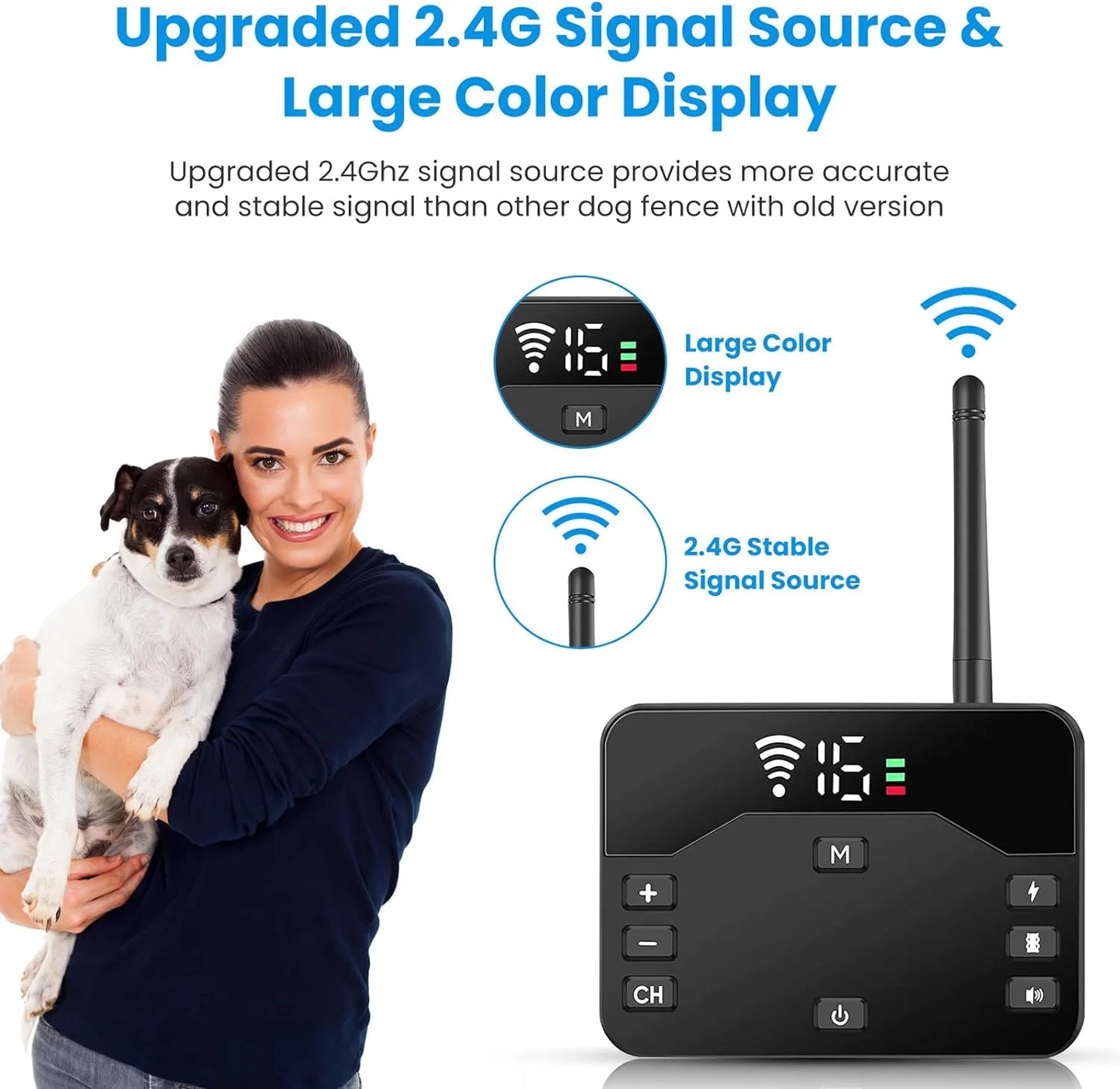 Wireless Dog Fence, Electric Fence for 2 Dogs Shocks Training Collar Remote