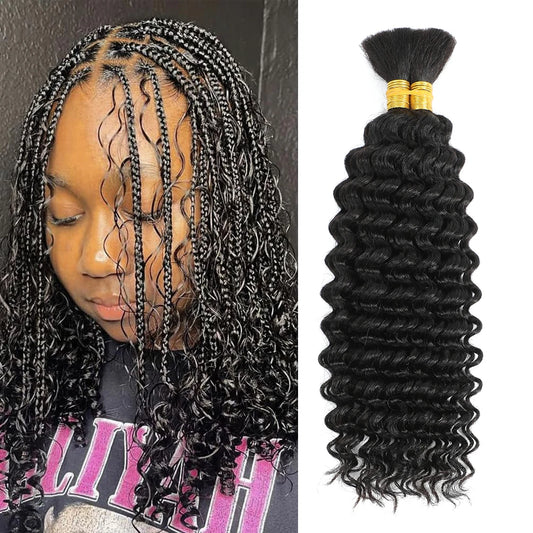 2 Bundles Human Braiding Hair for Boho Braids,