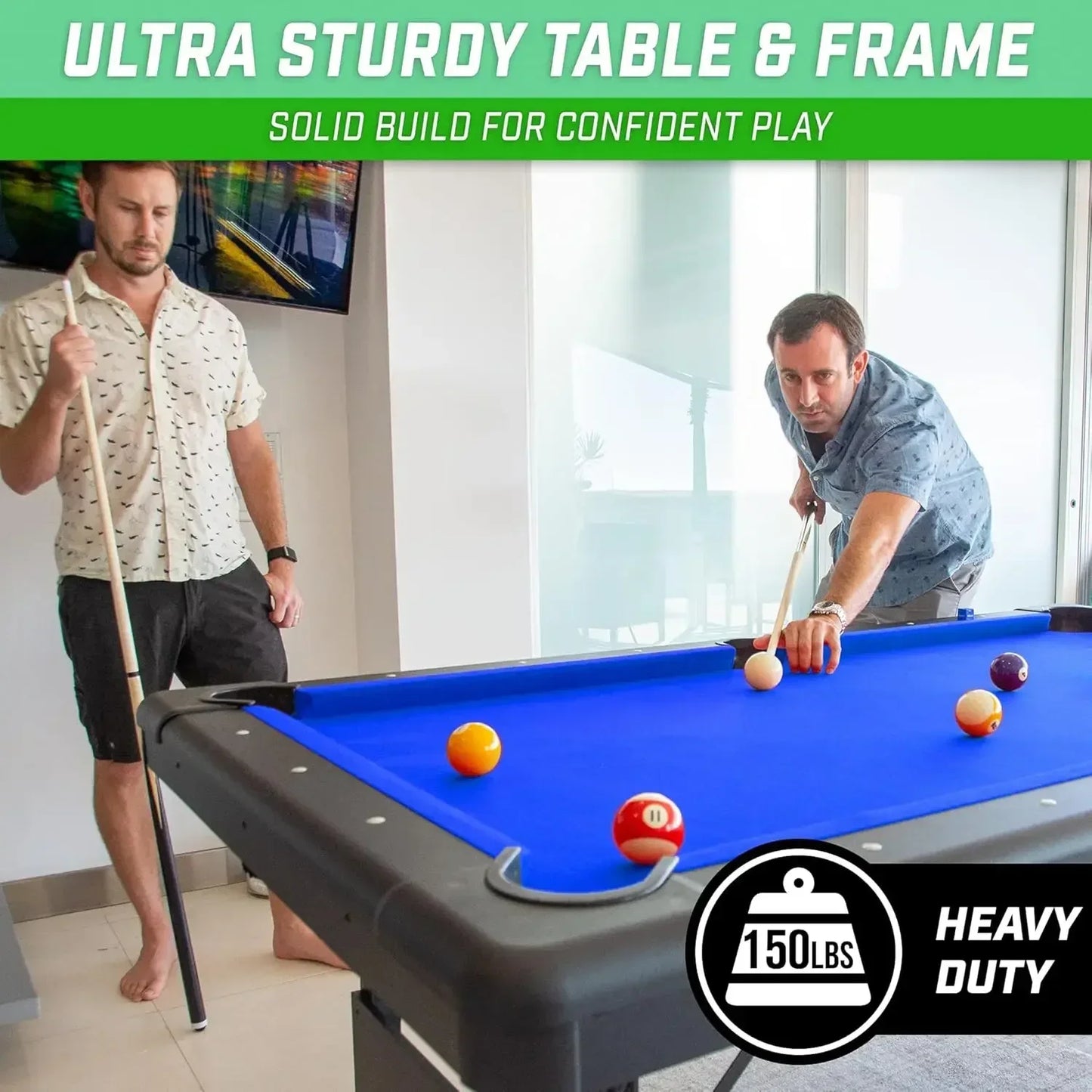 6, 7, or 8 ft Billiards Table - Portable Pool Table