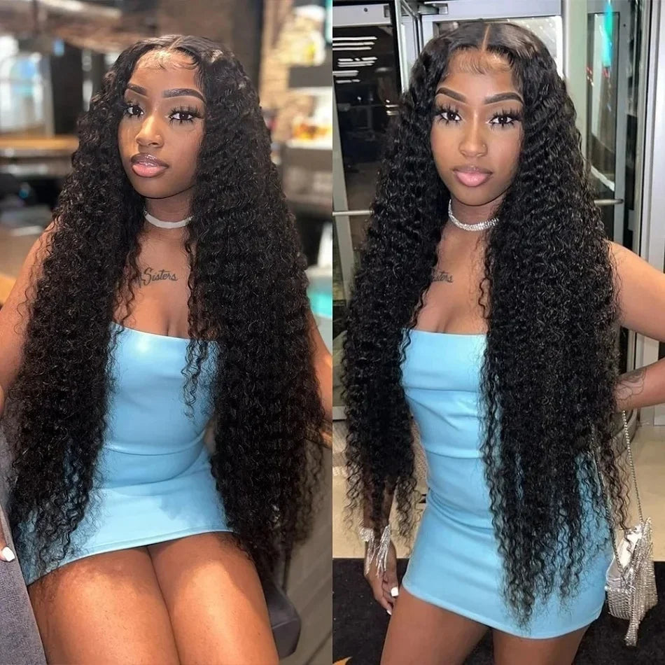 3 PCS Peruvian Deep Wave Bundles Virgin Human Hair Double Weft Curly 30 40 Inch Hair Weave