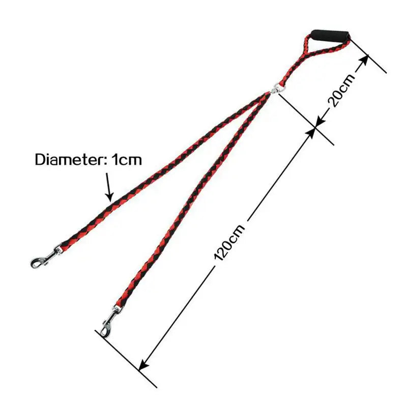 Pet Double Leash 360 Degree Rotation Knotless Pet Walking Leash