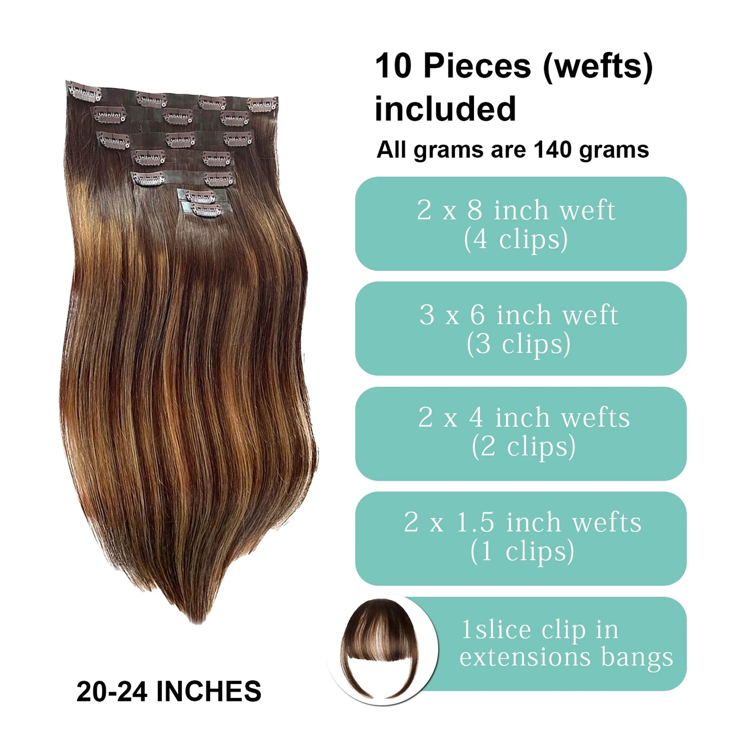 Honey Blonde Straight Clip in Hair Extensions Real Human Hair