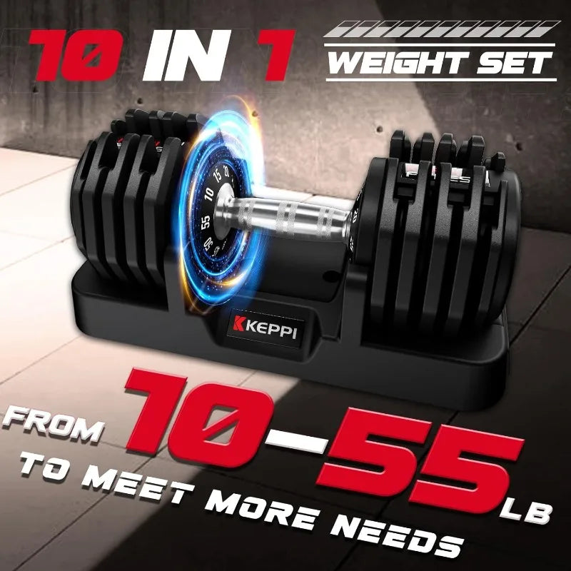 Adjustable Dumbbells Set, 25lb/55lb Dumbbells with Anti-Slip Metal Handle for Exercise & Fitness Fast Adjust Weight