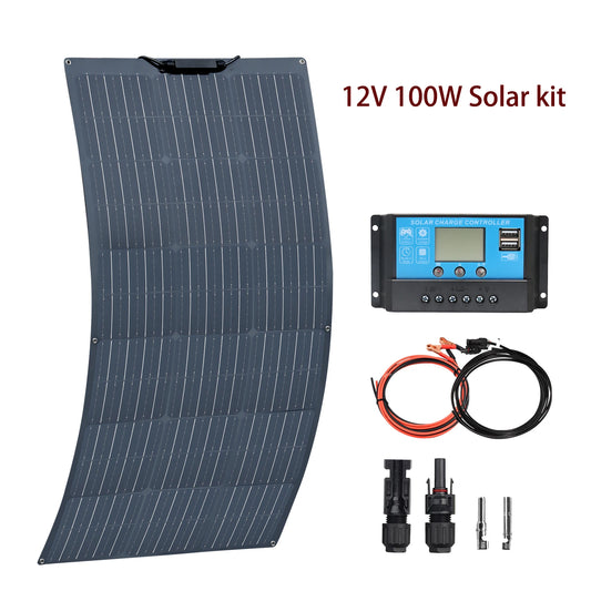 Flexible Solar Panel 19.8V 100W Photovoltaic solar panels battery charger for Car Boat home camper balcony