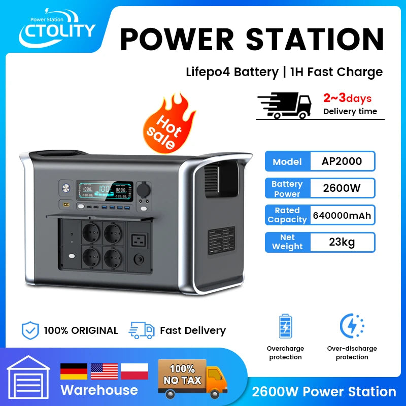 300W 1000W 2000W Portable Power Station Generator Camping Lifepo4 Battery