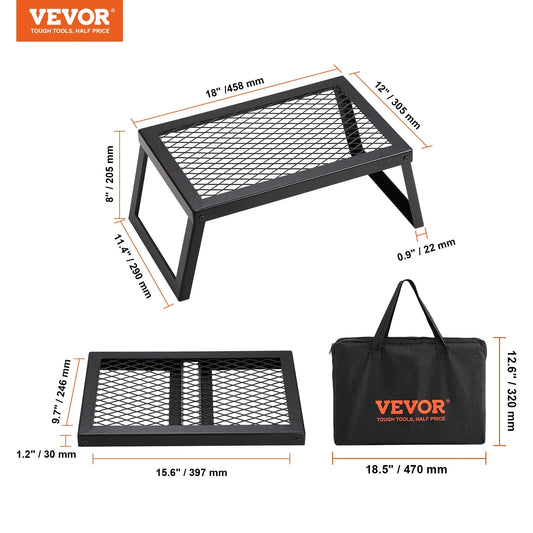 VEVOR Folding Campfire Grill Portable Cooking Grates with Bag