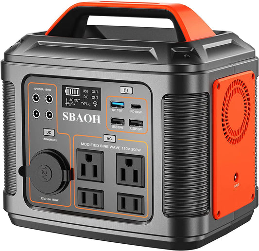 Portable Power Station, 300W 296Wh Solar Generator Quick Charge