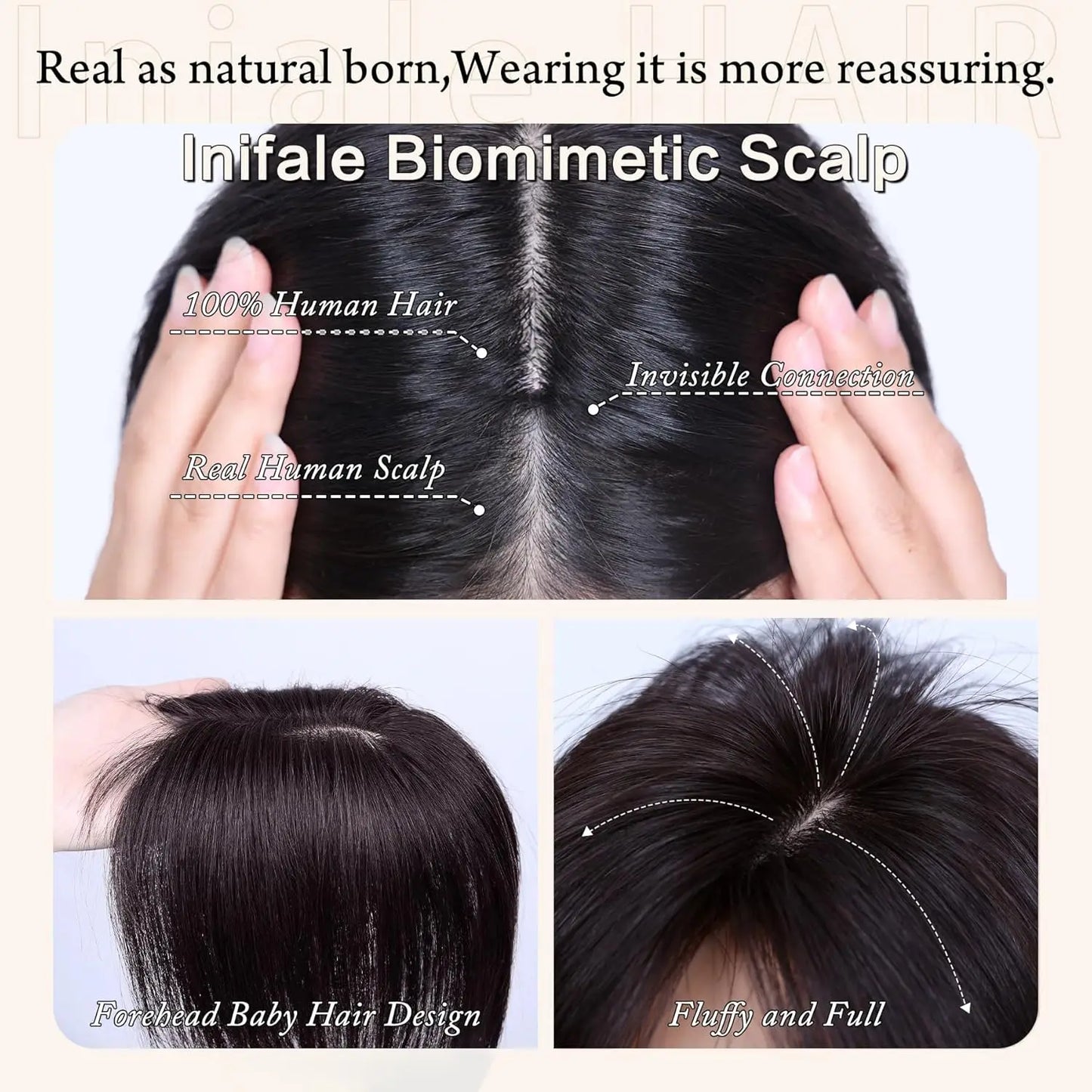Human Hair Toppers for Women Hairpiece for Thinning Hair