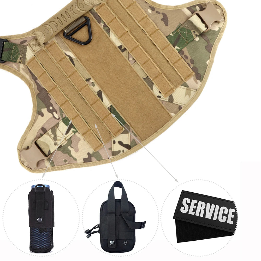 Military Large Dog Harness Collar Leash