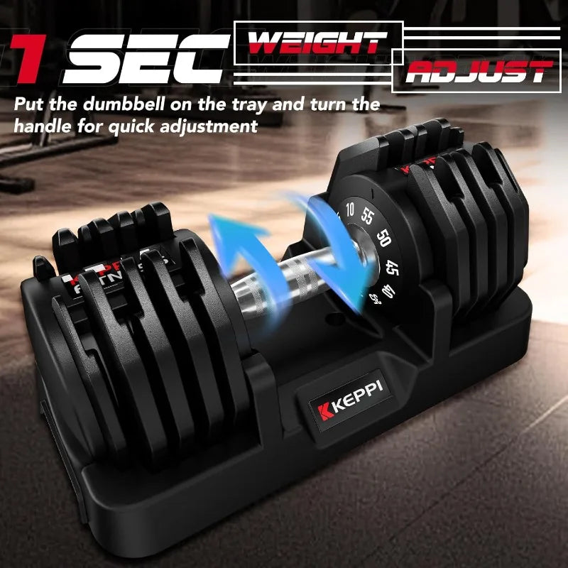 Adjustable Dumbbells Set, 25lb/55lb Dumbbells with Anti-Slip Metal Handle for Exercise & Fitness Fast Adjust Weight