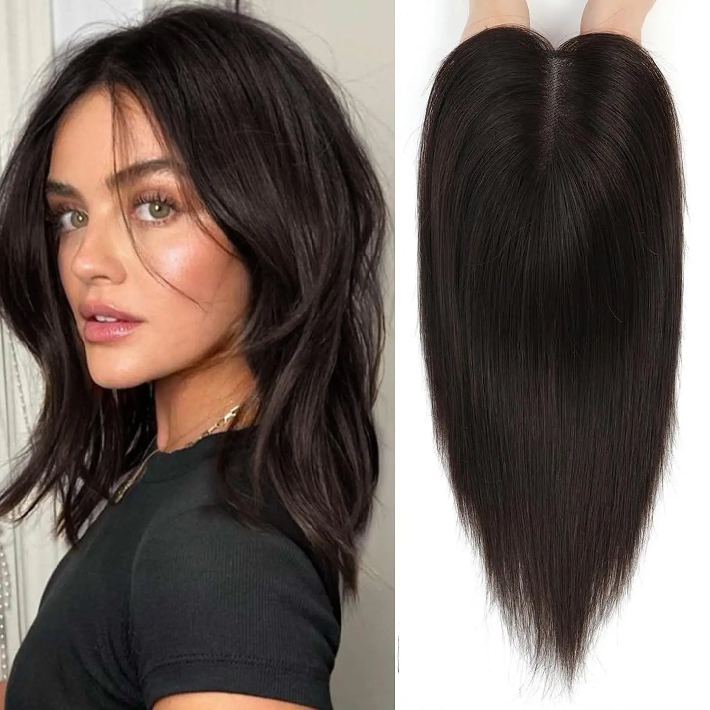 Human Hair Toppers for Women Hairpiece for Thinning Hair