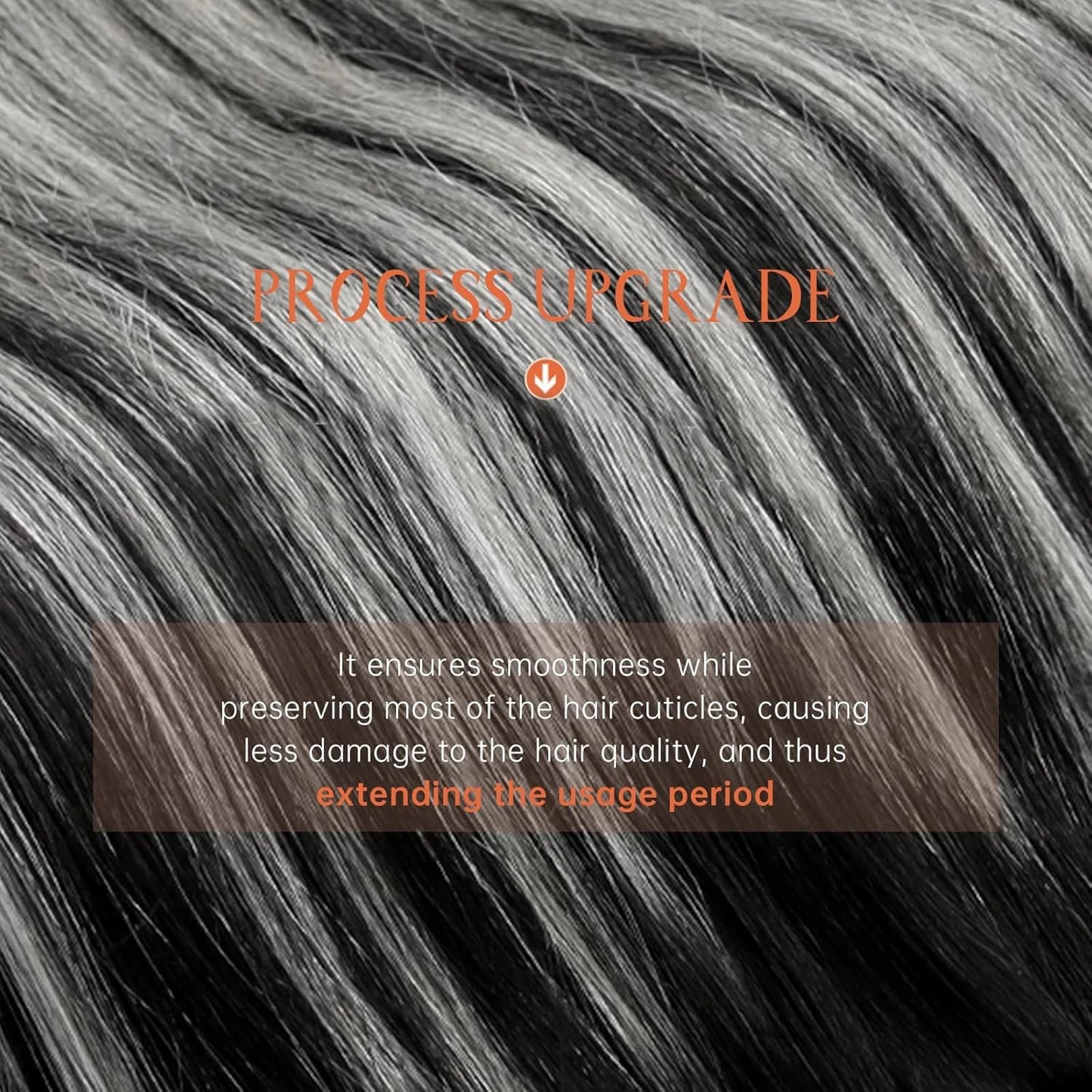 Salt Pepper Seamless PU Clip In Hair Extensions Straight Human Hair