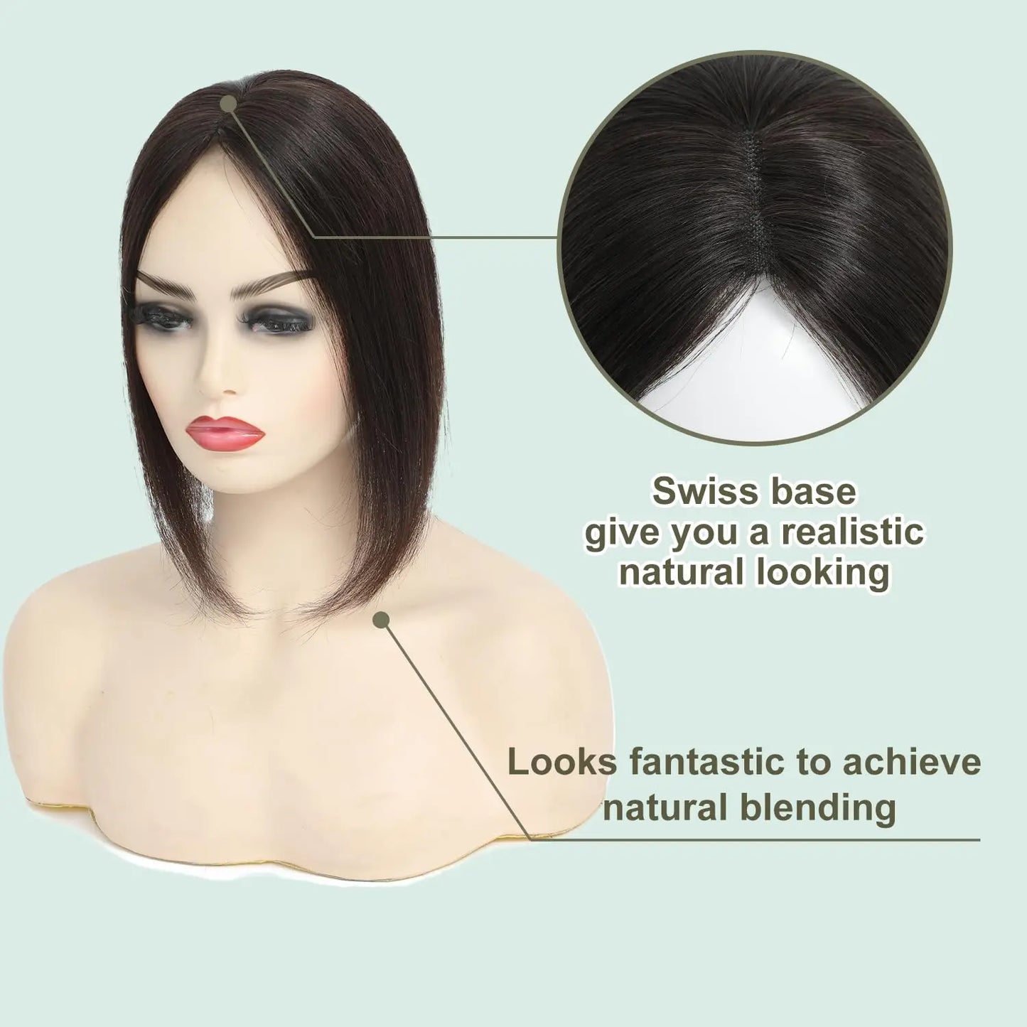 Human Hair Toppers for Women Hairpiece for Thinning Hair