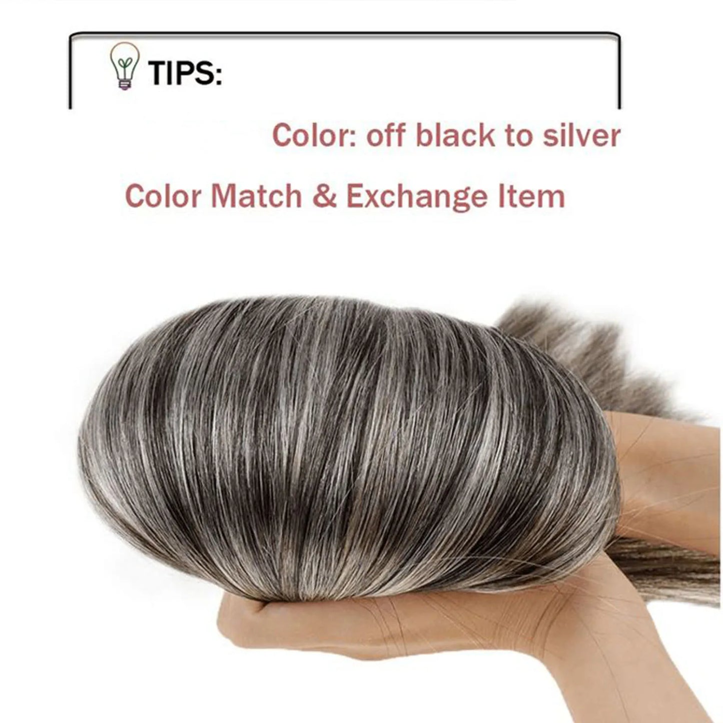Salt Pepper Seamless PU Clip In Hair Extensions Straight Human Hair