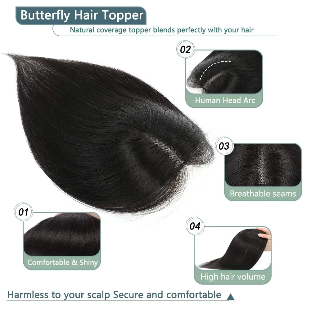 Human Hair Toppers for Women Hairpiece for Thinning Hair