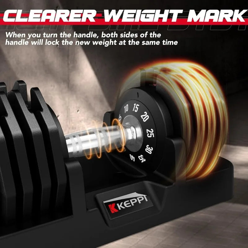 Adjustable Dumbbells Set, 25lb/55lb Dumbbells with Anti-Slip Metal Handle for Exercise & Fitness Fast Adjust Weight